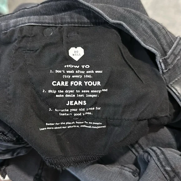 MADEWELL faded black jeans with rips - 9 in mid rise - size 28 - Picture 7 of 7